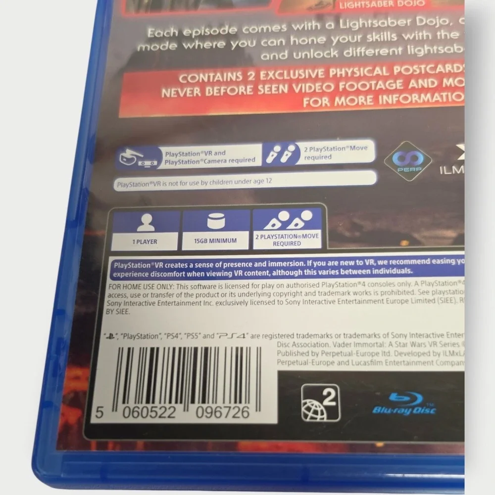 PS4 VR 2021 - Vader Immortal: A Star Wars VR Series PAL Region 2 CASE GAME ONLY